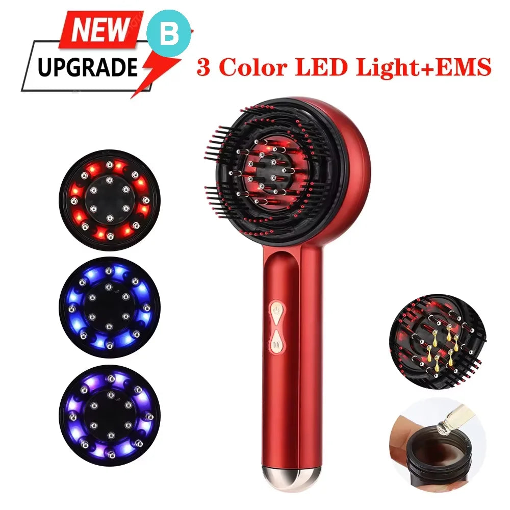 Peigne massant électrique vibrant – Applicateur huile & massage cuir chevelu – Stimule la pousse et réduit la chute des cheveux