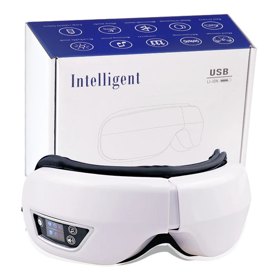 Masseur électrique 6D pour yeux – Compression par airbag & vibration – Relaxation, anti-fatigue, Bluetooth & musique