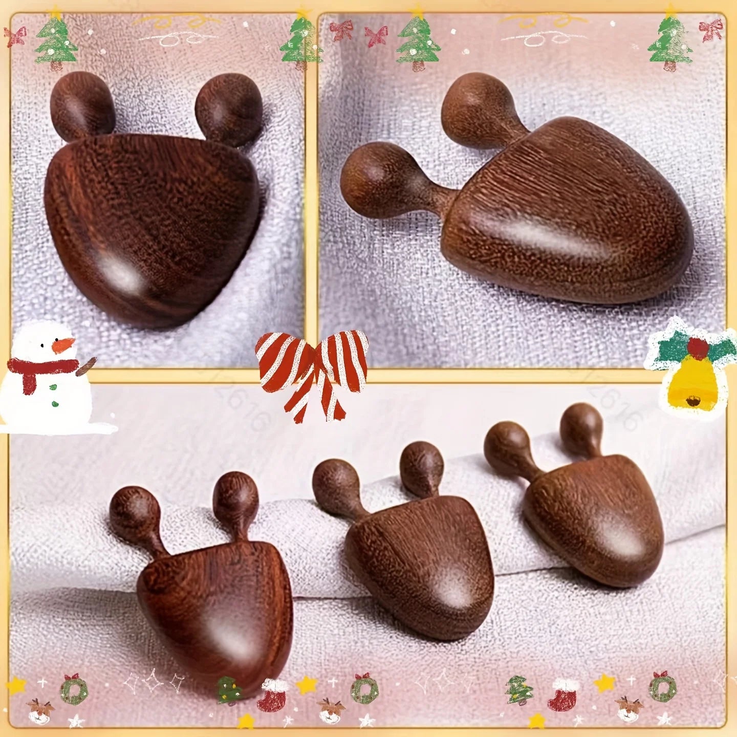 Masseur visage en bois de santal – Pour nez, visage et yeux – Massage des méridiens & relaxation