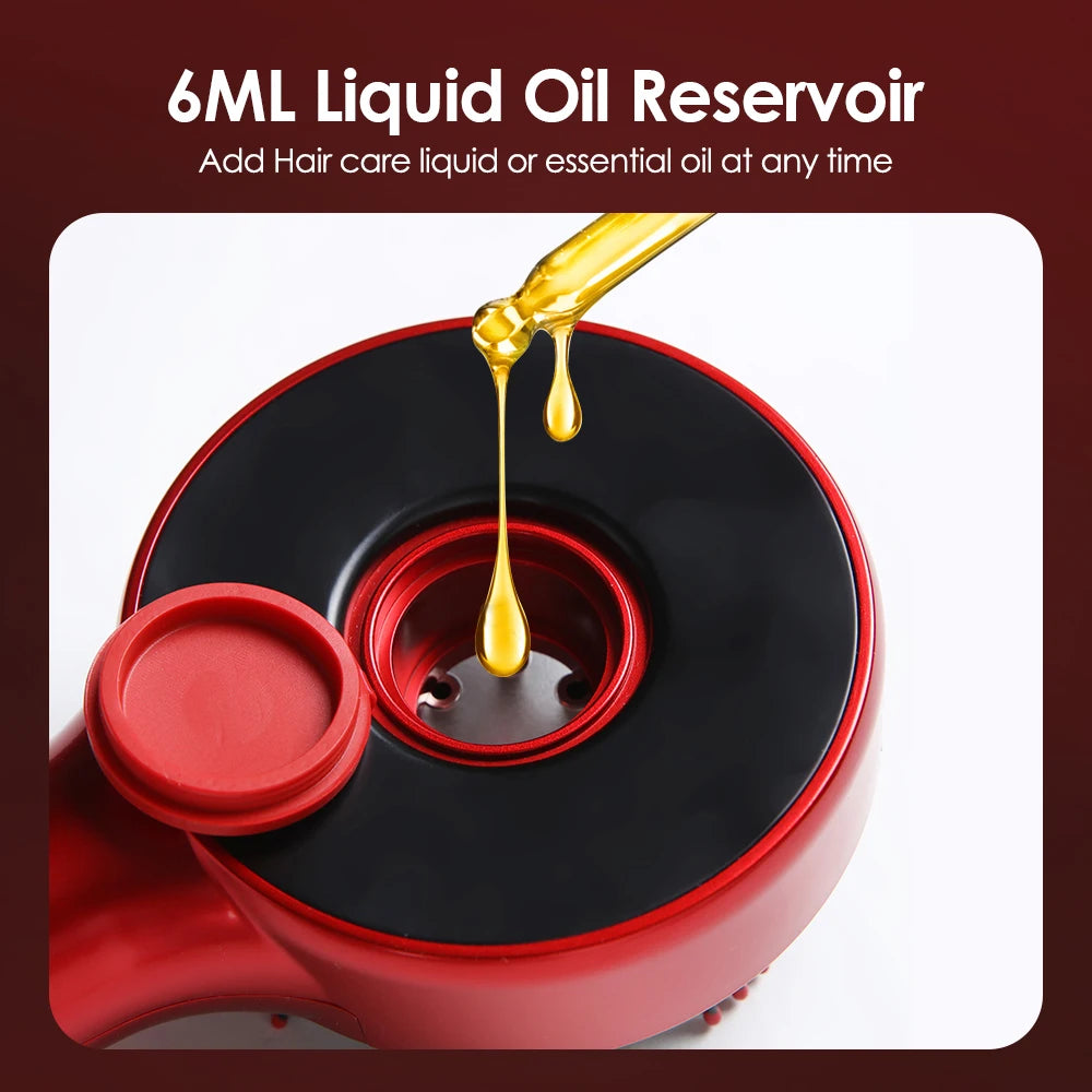 Peigne massant électrique vibrant – Applicateur huile & massage cuir chevelu – Stimule la pousse et réduit la chute des cheveux