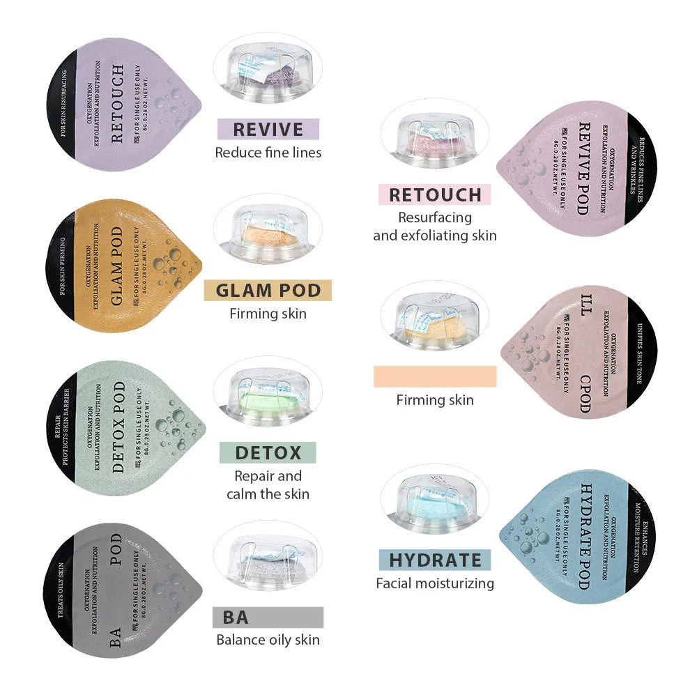 Lot de 5 capsules CO₂ pour stylo à bulles – Nettoyage aqua du visage – Soin spa oxygénant