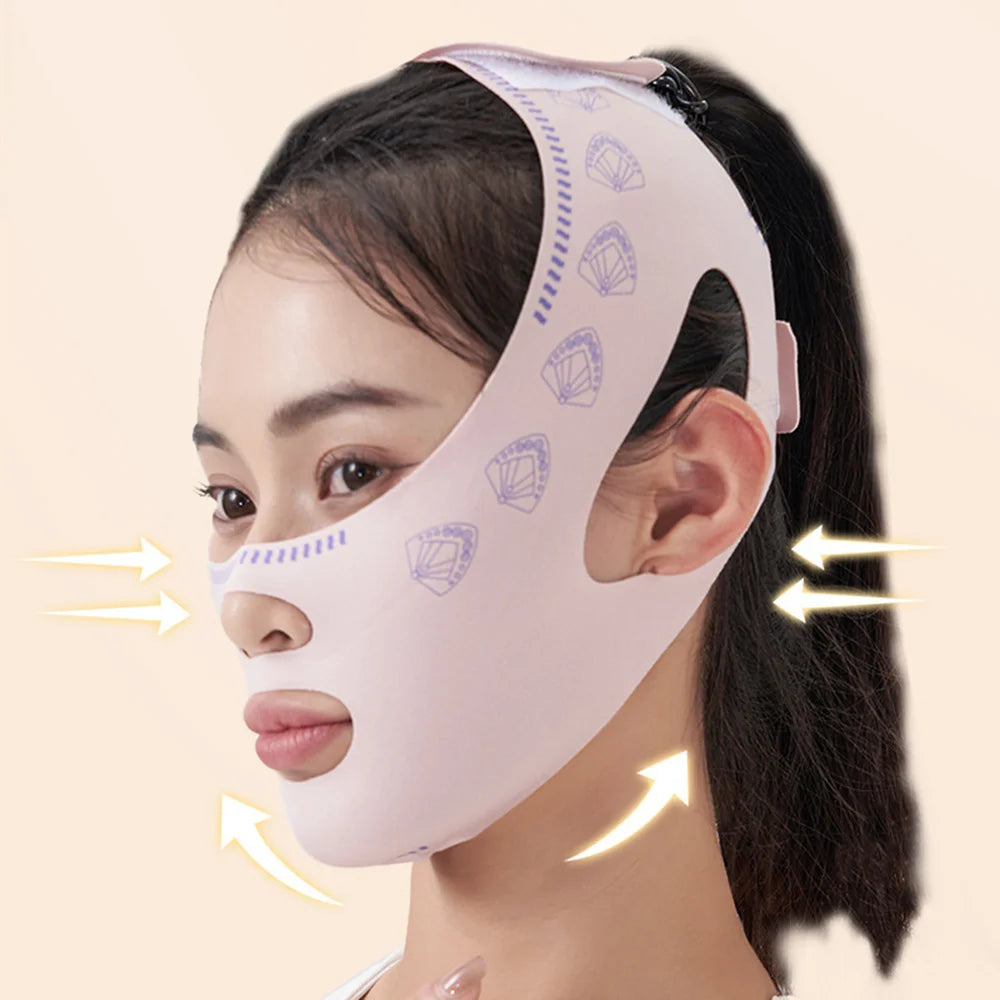 Masque fin EMS pour visage – Massage tête & relaxation – Lifting facial, réduction double menton – USB rechargeable