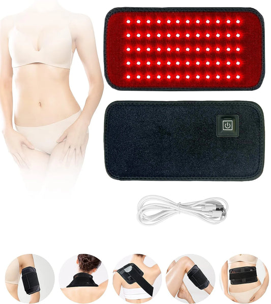 Ceinture de luminothérapie LED rouge & infrarouge – 60 LEDs 660 nm & 850 nm – Chauffante & minceur – Dos, taille & corps entier