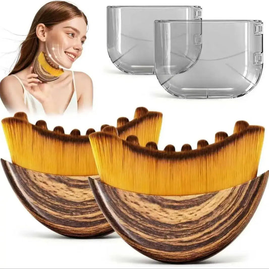 Brosse faciale lymphatique – Brosse ergonomique sèche pour visage, mâchoire et menton – Massage lymphatique, lifting et anti-gonflement