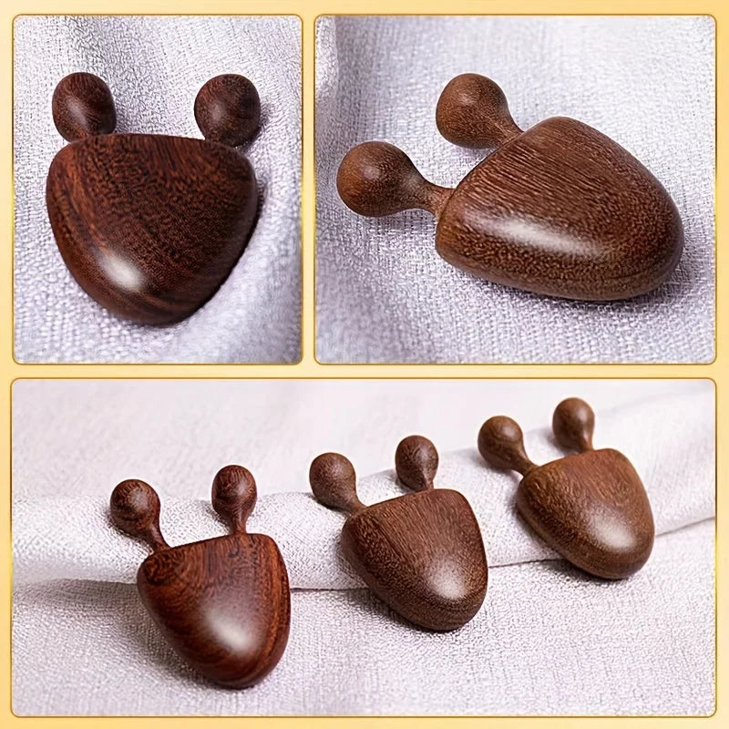 Masseur visage en bois de santal – Pour nez, visage et yeux – Massage des méridiens & relaxation