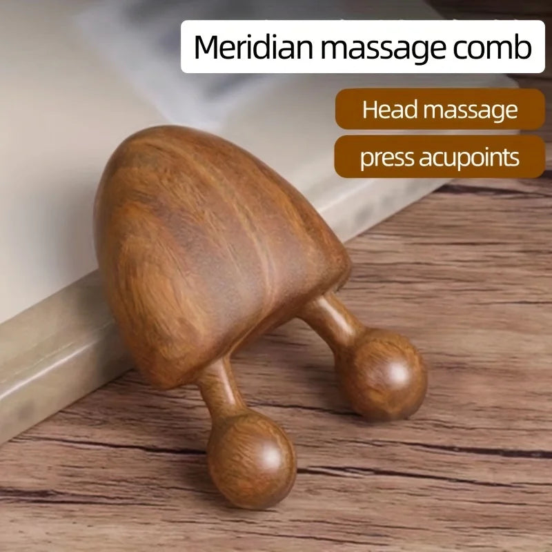 Masseur visage en bois de santal – Pour nez, visage et yeux – Massage des méridiens & relaxation