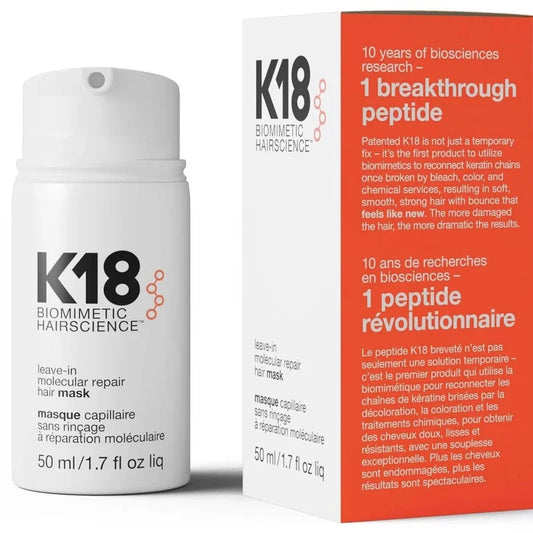 K18 Masque capillaire réparateur moléculaire sans rinçage – Soin profond à la kératine – Cheveux doux, lisses & renforcés – 50 ml / 150 ml