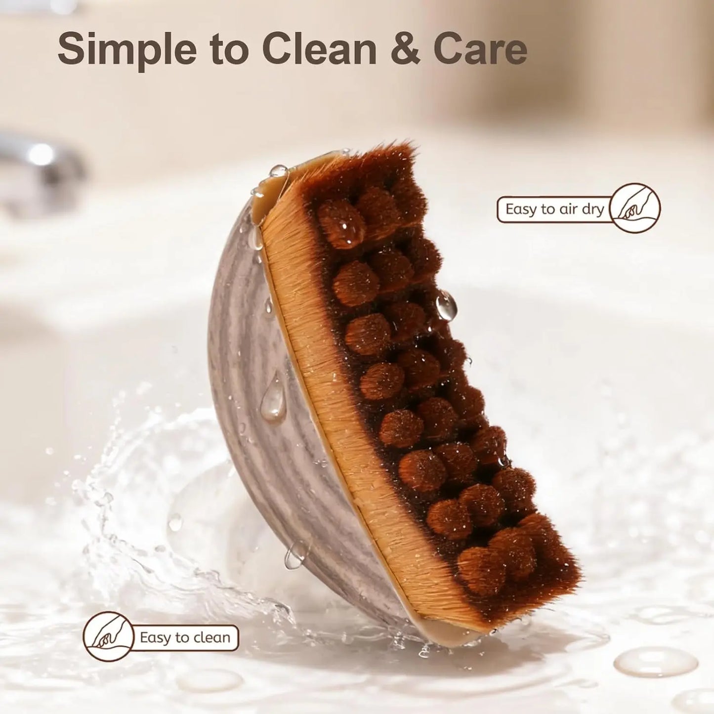 Brosse faciale lymphatique – Brosse ergonomique sèche pour visage, mâchoire et menton – Massage lymphatique, lifting et anti-gonflement